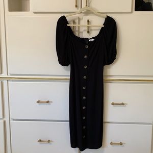 Reformation black midi dress